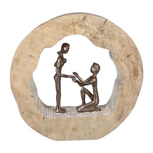 Figura Decorativa con Base de Madera, Metal de Aluminio Plateado, para Decoración de Interiores, Decoración Festiva, para Regalo, Decoración de Escritorio - Product Image 1