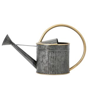 Wholesale Suppliers Indoor Outdoor <b>Metal</b> Watering Can Galvanized Steel Garden Watering Pot With Gold Handle For Garden Flowers - Product Image 1