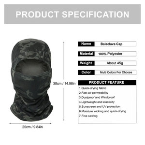 Masque facial en balaclava camouflage, protection UV, respirant, cagoule de ski, masque tactique pour hommes et femmes, sports de plein air, moto, cyclisme - Product Image 5