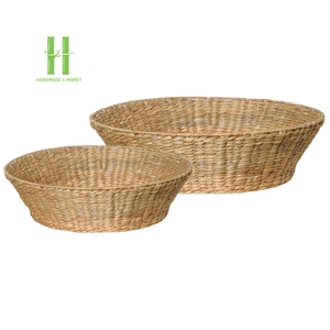 ถาด/ตะกร้า/ชามใส่ของอเนกประสงค์ ทำจากผักตบชวา ดีไซน์โบโฮรักษ์โลก ปรับแต่งได้ ขายดี ผลิตในเวียดนาม - Product Image 4