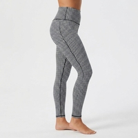 Leggings taille haute brossés avec logo personnalisé, longueur intégrale, extensibles, tricotés, pour femme, sportifs, toutes saisons