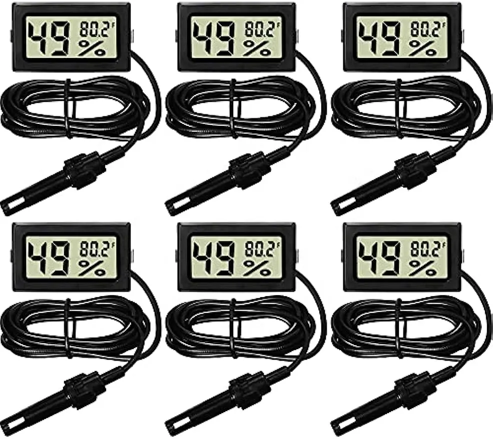 Mini termometro digitale per interni igrometro misuratore di temperatura e umidità con sonda per incubatore terrario per piante di rettili