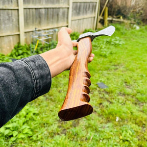 Hacha de doble cabeza de Damasco, patrón clásico, construcción sólida de acero, herramienta para exteriores, supervivencia, camping, madera - Product Image 3