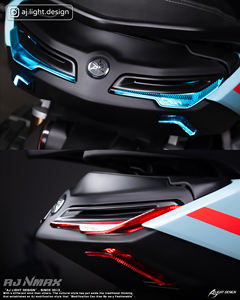 Système d'éclairage arrière pour moto AJLIGHT DESIGN RGB LED avec clignotants à quatre lentilles pour Yamaha NMAX V3 TURBO AJNMAX-BTL - Product Image 3