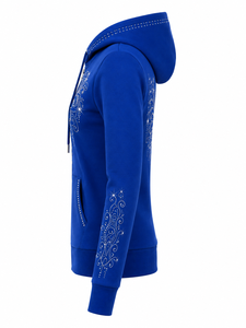 Sweat-shirt à capuche pour femme avec strass, manches longues, décontracté, avec cordon de serrage et poche avant - Product Image 3