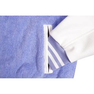 Veste universitaire pour homme, bleu et blanc, fermeture à boutons sur les manches, doublure en polaire, vêtement décontracté pour l'automne, coupe classique, col rabattu - Product Image 5
