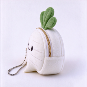 Monedero de peluche personalizado con forma de rábano Daikon, llavero, bolsa de peluche suave con forma de vegetal, bordado, regalo de cumpleaños, carga USB - Product Image 2