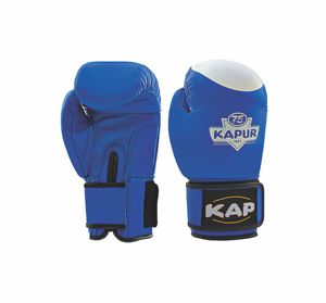 Gants de boxe TKC en cuir véritable et PU, fermeture Velcro, pour adultes, entraînement, sparring, rouge, bleu-noir, blanc - Product Image 2