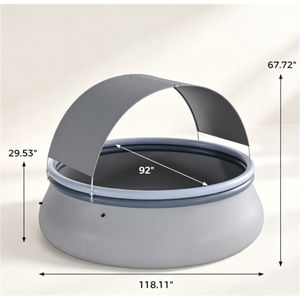 Tenda Parasole Gonfiabile Rettangolare 118 X 68 per Piscina Esterna, Grande Capacità per 6 Persone, in PVC Resistente agli Strappi - Product Image 2