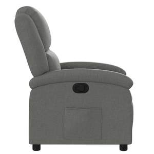 Fauteuil inclinable en tissu gris foncé 100% polyester avec structure en contreplaqué métallique, élégant et confortable pour la relaxation - Product Image 4