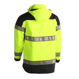 Heavy Duty <b>Waterproof</b> Security Clothing 100% Polyester LED Flash Reflective Workwear Safety <b>Jacket</b> Hi Vis Roadway Winter Coat - Product Image 5