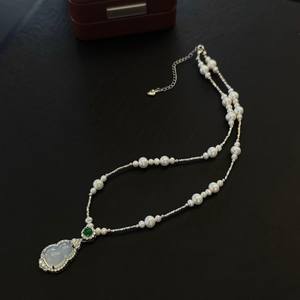 Collier en pierre d'agate fait à la main pour femmes, version coréenne, simple, coloré, nouveau, couleurs mélangées, grand sac, pendentif fin - Product Image 3