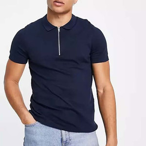 Camiseta de compresión transpirable para hombre con cremallera de 1/4, talla grande, cuello redondo, informal, para uso deportivo, venta al por mayor de fábrica - Product Image 1