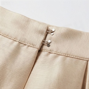 Elegant Women A-Line <b>Satin</b> <b>Skirt</b> With Floral Embroidery Knee-Length <b>Pleated</b> Design Regular Waistline All Seasons Wear - Product Image 4