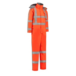 Custom Men Women Reflective Taped Safety Roadway Construction <b>Work</b> Coverall Wholesale Blue With Pockets Coverall - Product Image 3