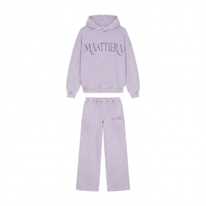 Conjunto de Sudadera Oversize con Capucha y Pantalones Anchos de Felpa de Algodón para Mujer, Estilo Casual Urbano, OEM ODM - Product Image 3