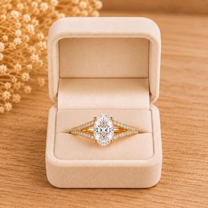 Oval Cut Lab Grown Diamond <b>Ring</b> Split Shank <b>Engagement</b> Solitaire Diamond <b>Unique</b> <b>Ring</b> Fine Jewelry Gift for Her Bridal <b>Ring</b> - Product Image 1
