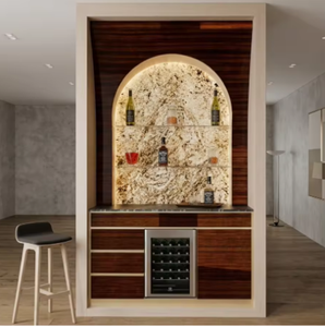 Arch <b>Bar</b> Cabinet Yacht Style Durable Modern Luxury Premium Storage <b>Bar</b> Furniture for Home Hotel Club Use All Seasons - Product Image 2