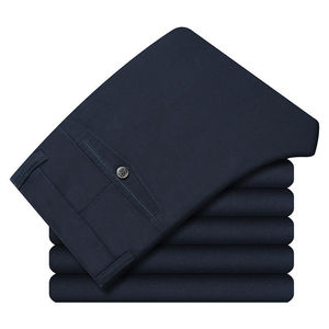 Pantalones de Vestir Estilo Italiano, Color Caqui, Corte Slim Fit, Tallas Grandes, para Hombre, Nuevo Diseño - Product Image 5