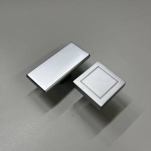 Poignée d'armoire carrée minimaliste en alliage de zinc bouton de commode poignées de meubles pour cuisine chambre armoire-Durable facile - Product Image 1