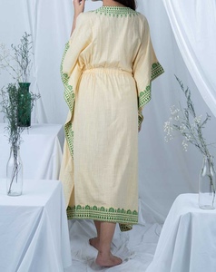 Luxury Kaftan Abaya Handmade Moroccan Arabian kaftan Dress Long Sleeve V Neck Polyester Regular Fit Casual Evening Party Flared - Product Image 6