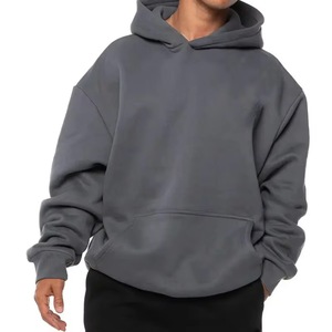 Sudadera con Capucha Unisex Extra Grande, Color Sólido, Felpa, Corte Regular Informal, para Otoño, con Bolsillos, Diseño Tejido - Product Image 4