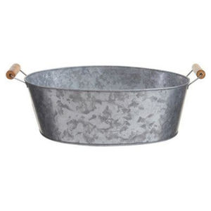 Bac à boissons ovale vintage en acier galvanisé, seau à glace en métal avec poignées, refroidisseur de boissons pour fêtes, mariages et barbecues, au meilleur prix - Product Image 4