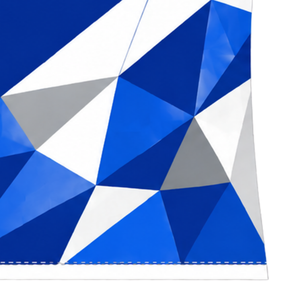 Camiseta Deportiva de Manga Corta Azul Rey y Blanca con Cuello Redondo, Diseño Geométrico, Compresión Atlética para Entrenamiento de Alto Rendimiento - Product Image 6