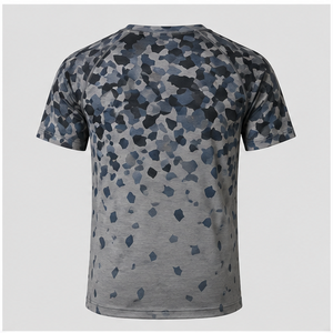 Camiseta de Manga Corta para Hombre con Estampado de Camuflaje en Fragmentos de Granito Azul Ceniza, Cuello Redondo, MTS-CAMO-0049 - Product Image 2