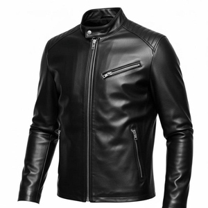 Real <b>Sheepskin</b> Leather Bomber <b>Jacket</b> Men's Winter Warm Outerwear Classic Style Handmade Durable And Soft - Product Image 3