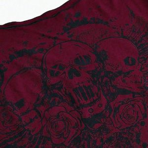 Custom Women Skull Graphic Crop T Shirt Vintage Gothic Oversized Casual Streetwear Summer Tee OEM ODM Wholesale <b>Top</b> Fit - Product Image 4