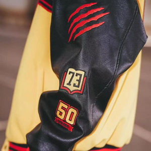 High Quality Vintage Hip Hop Satin Unisex <b>Canvas</b> Formal Spring Jacket Cotton Sleeve Embroidered Windproof Breathable Casual - Product Image 5