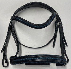 Brida para Caballo HM GLOBAL Premium, Talla Full Cob, Cuero DD de Alta Calidad, Narquera Elevada, Frontal con Brillo, para Equitación - Product Image 4