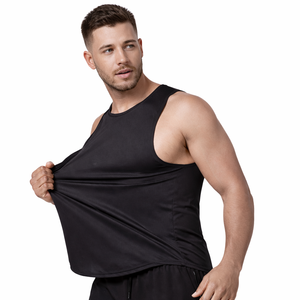 Débardeur de fitness pour hommes |   Débardeur de sport en polyester sans manches |   Entraînement sportif à séchage rapide |   Personnalisation OEM - Product Image 3