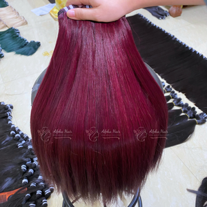 Cabello humano Super barato Mejor calidad Borgoña Doble dibujado Extensiones de cabello vietnamita Hueso brillante Embalaje recto Cabello humano - Product Image 2