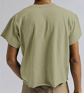 เสื้อยืดทรงบ็อกซ์ฟิตสำหรับผู้ชาย ผ้าฝ้ายเนื้อนุ่ม สวมใส่สบาย สไตล์สตรีทแวร์ ไหล่ตก ระบายอากาศได้ดี - Product Image 2