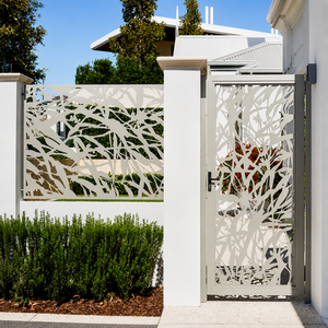 Panel de Cerca Decorativo Moderno para Jardín, con Diseño de Ramas Cortadas con Láser, en Metal Blanco, para Entrada de Casa o Villa, Uso de Seguridad - Product Image 3