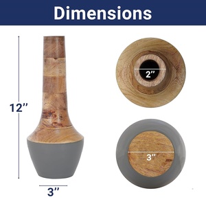 Nordic wedding tabletop decoration matte <b>wood</b> ornament <b>vase</b> black terracotta flower <b>vases</b> for home decor Accessories - Product Image 3