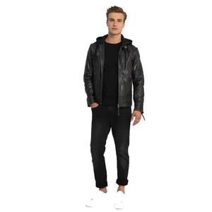 Veste de baseball en cuir véritable noir de qualité supérieure, écologique, streetwear, pour hommes, avec patchs en chenille tendance - Product Image 2