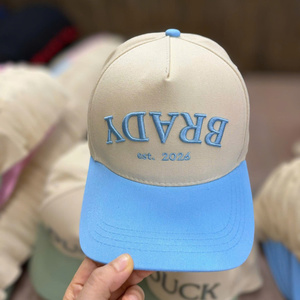 Casquette de baseball structurée à 5 panneaux en coton avec logo personnalisé brodé en 3D, visière incurvée, pour mariage, fête, extérieur, hommes et femmes - Product Image 1