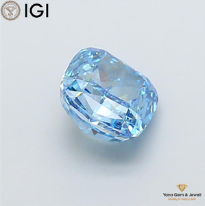 เพชรคุณภาพสูงรับรองโดย IGI รูปทรงคุชชั่น ผลิตด้วยวิธี CVD ขนาด 1.50 กะรัต สีฟ้าสดใส ระดับความสะอาด VS1 เหมาะสำหรับแหวนสวมใส่ประจำวัน - Product Image 3