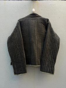 Veste matelassée réversible en velours faite à la main pour femme, avec poches avant, manteau d'hiver en coton, vêtement d'extérieur décontracté - Product Image 6