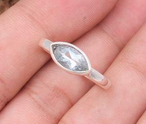 Bague de fiançailles et de mariage classique en argent sterling 925 avec pierre précieuse en onyx noir, cadeau pour femme - Product Image 2