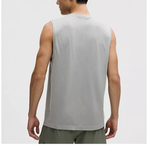 <b>Men's</b> Sleeveless Tank Top Printed Stand Collar Washed Embroidery Knitted Breathable Sporty Fit Gray Workout <b>Vest</b> for Gym Running - Product Image 4