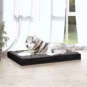 Lit pour chien en bois de pin massif durable, noir, 40,0 x 29,1 x 3,5 pouces, pour animaux de compagnie - Product Image 5