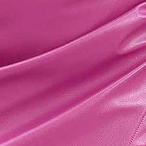 Minifalda de Cuero Rosa de Cintura Alta para Mujer, Estilo Cruzado Asimétrico con Volantes, Moda Femenina, OEM Personalizado - Product Image 6