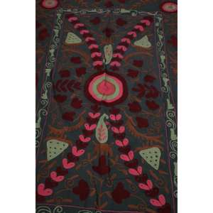 Vintage Handmade Embroidered Kantha Suzani <b>Quilt</b> Eco-Friendly Washable All-Season Cotton Floral Boho Bedspread Indian <b>Throw</b> - Product Image 3