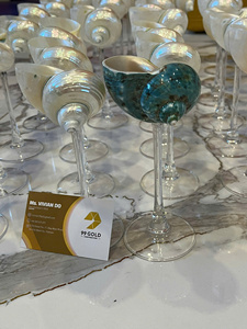 Wholesale Seashell Red Wine Glass, Polished Real Seashell Glass Martini Cup Ocean Wine Glass for Restaurant Wedding Cheap Price - Product Image 2