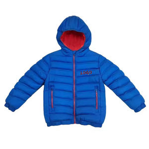 Veste matelassée à capuche bleue, fermeture éclair, coupe-vent, manteau d'hiver unisexe, couleur unie, coupe classique - Product Image 1