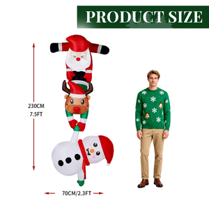 Decorazioni natalizie gonfiabili in PVC da 7,5 piedi con Babbo Natale, renne e pupazzo di neve illuminati - Product Image 3
